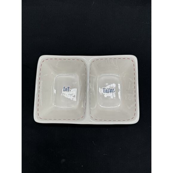 Rae Dunn Other - Rae Dunn Divided Dish Bowl Eat Taste Artisan By Magenta 4th Of July Patriotic
